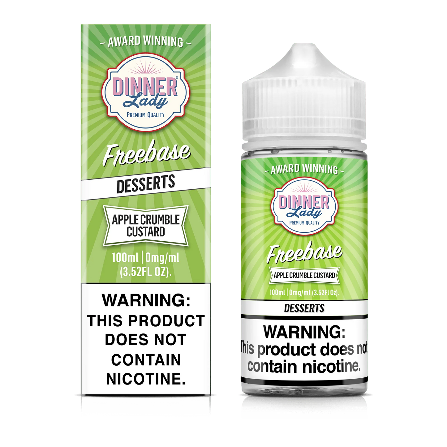 Dinner Lady Apple Crumble Custard Vape Juice 100ml (Sale)