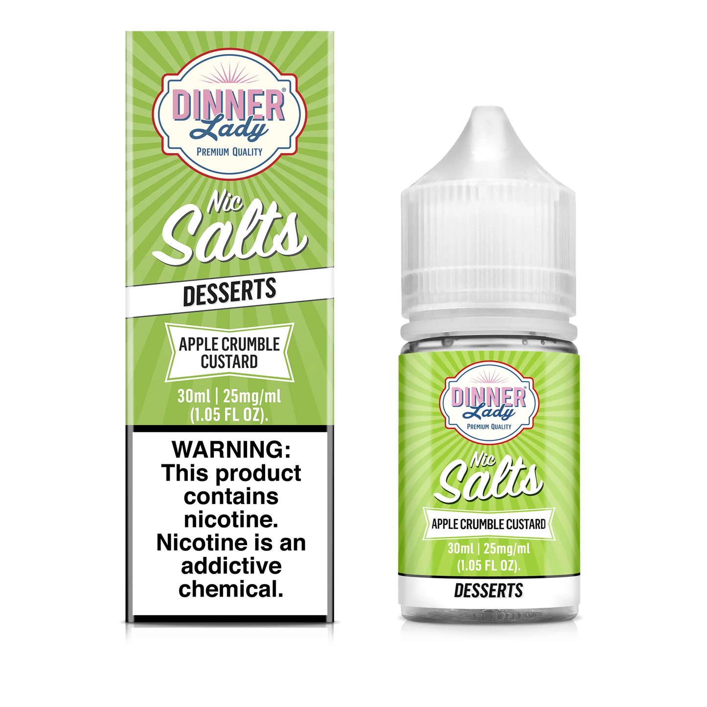 Dinner Lady Nic Salt Apple Crumble Custard Vape Juice 30ml (Sale)