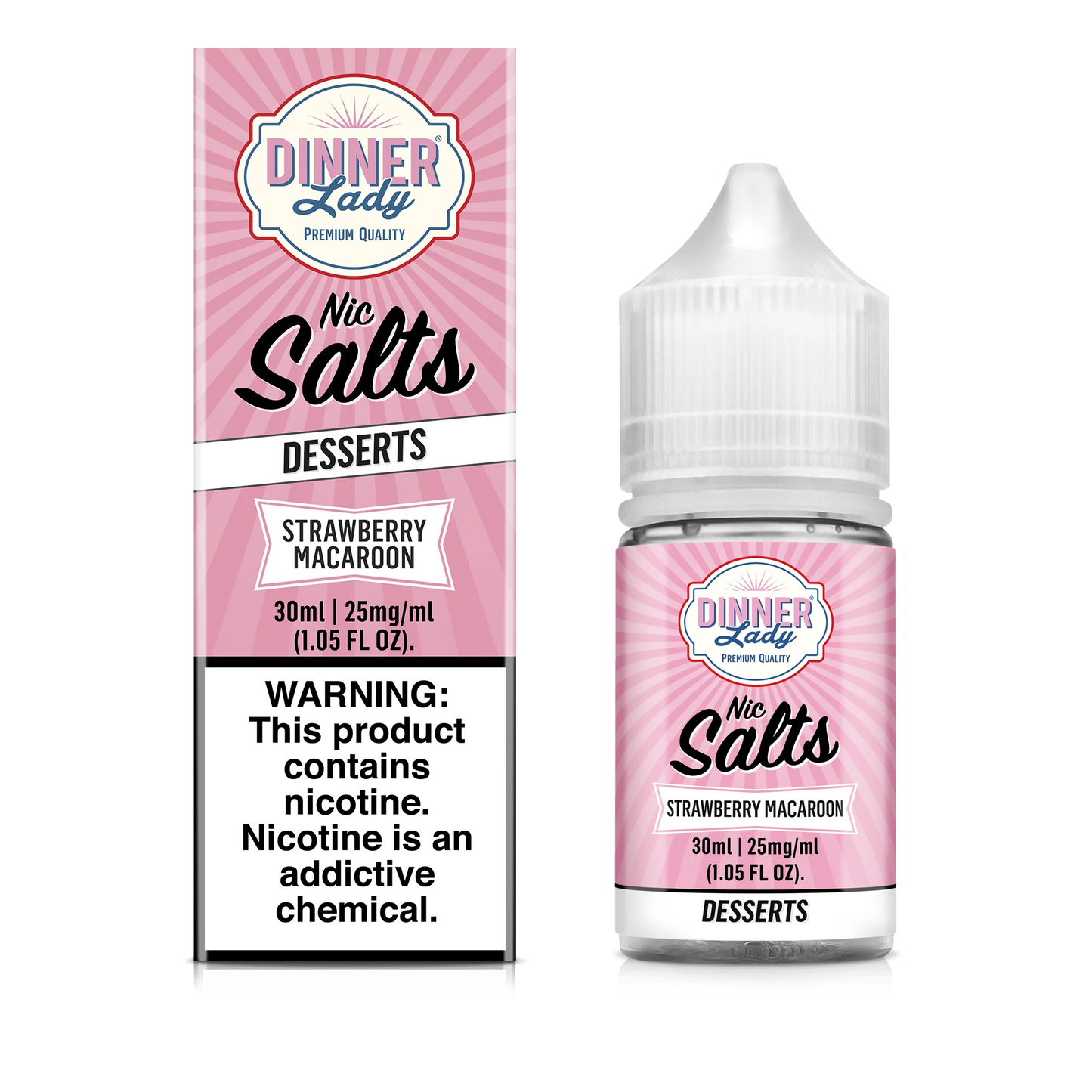 Dinner Lady Nic Salt Strawberry Macaroon 30ml (Sale)