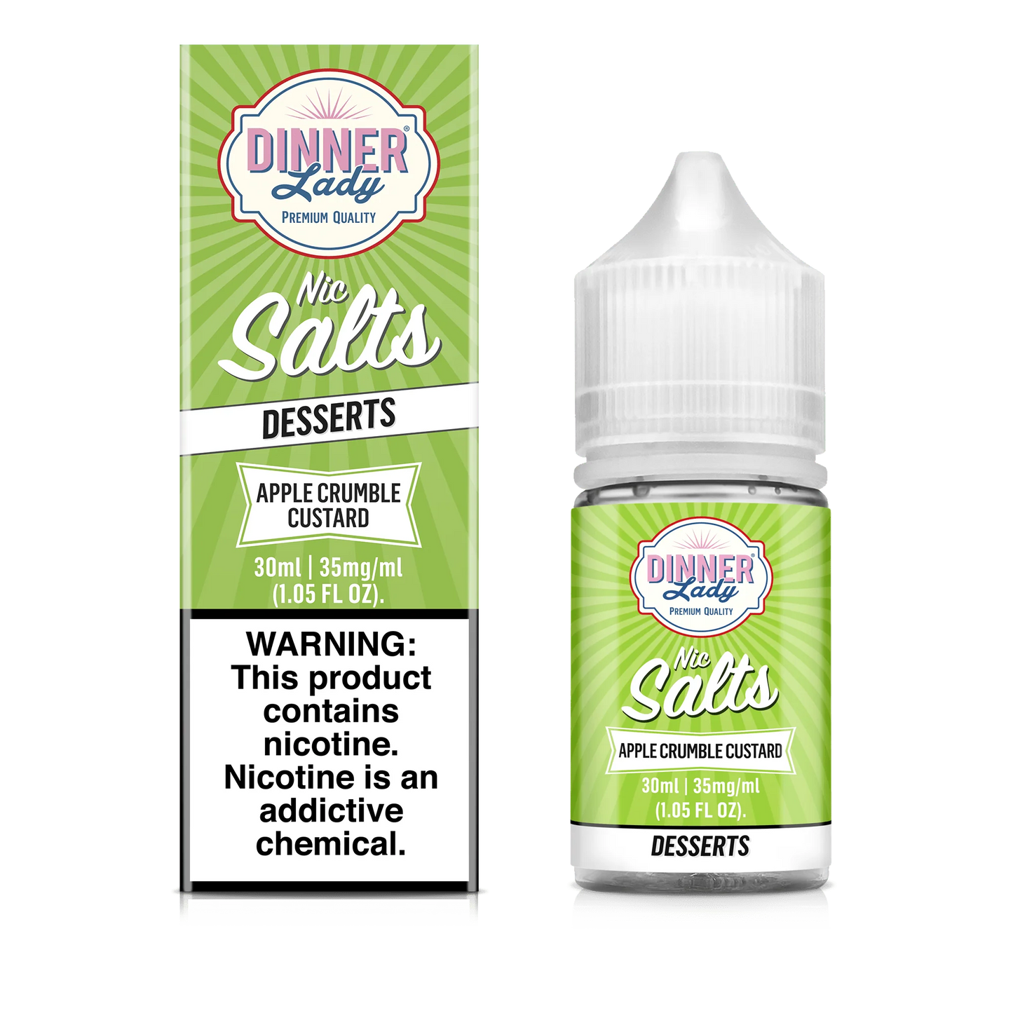 Dinner Lady Nic Salt Apple Crumble Custard Vape Juice 30ml (Sale)