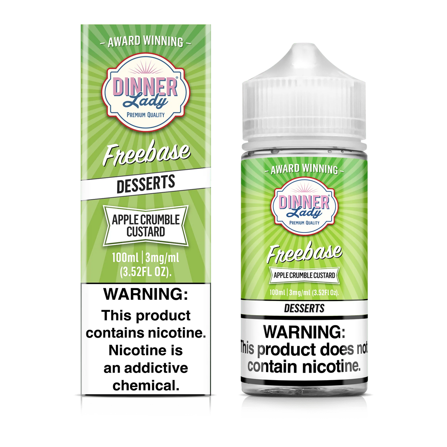 Dinner Lady Apple Crumble Custard Vape Juice 100ml (Sale)