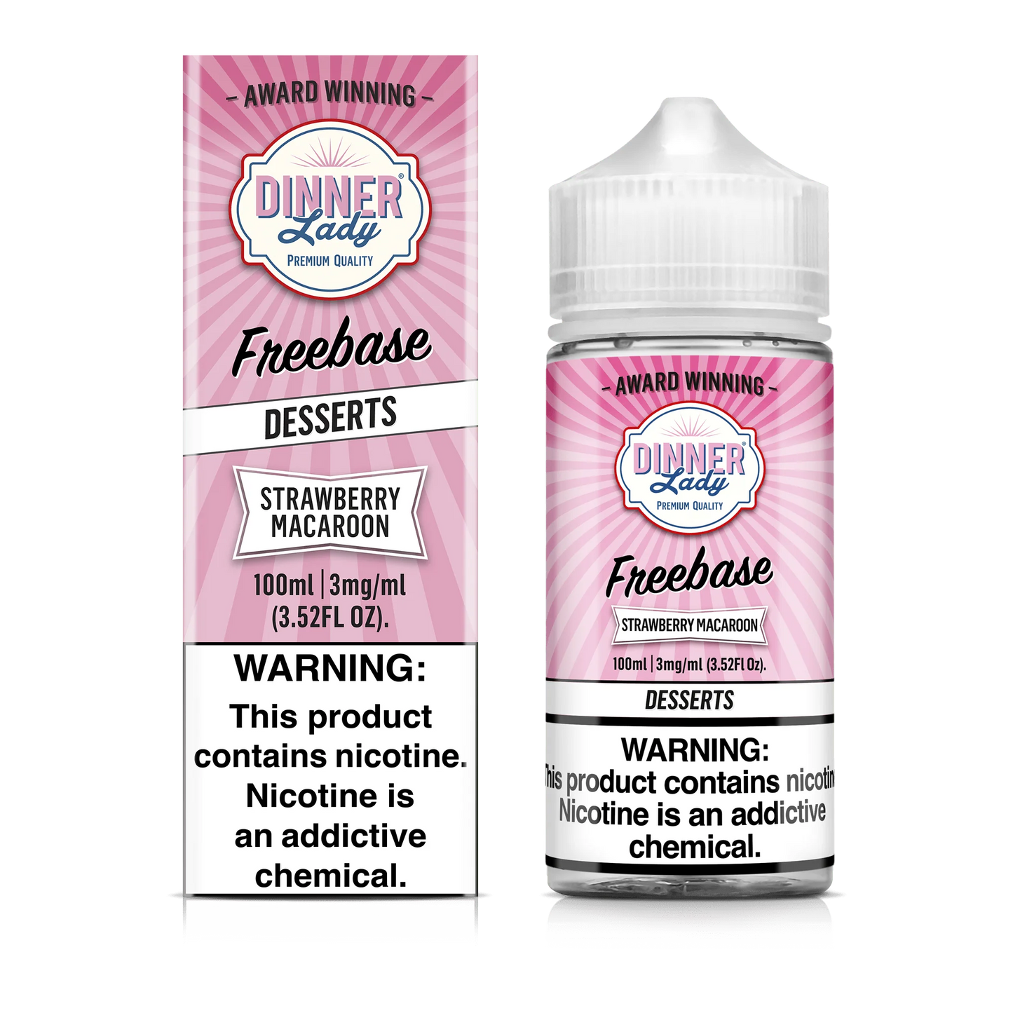 Dinner Lady Strawberry Macaroon Vape Juice 100ml (Sale)