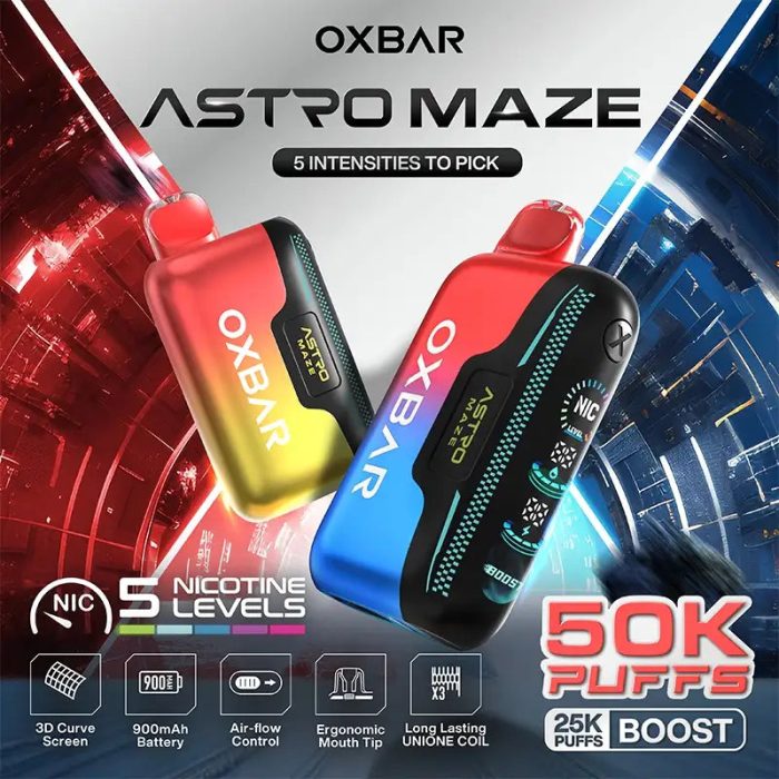 OXBAR ASTRO MAZE 50K Disposable Vape (5%, 50000 Puffs)  Vaping Land