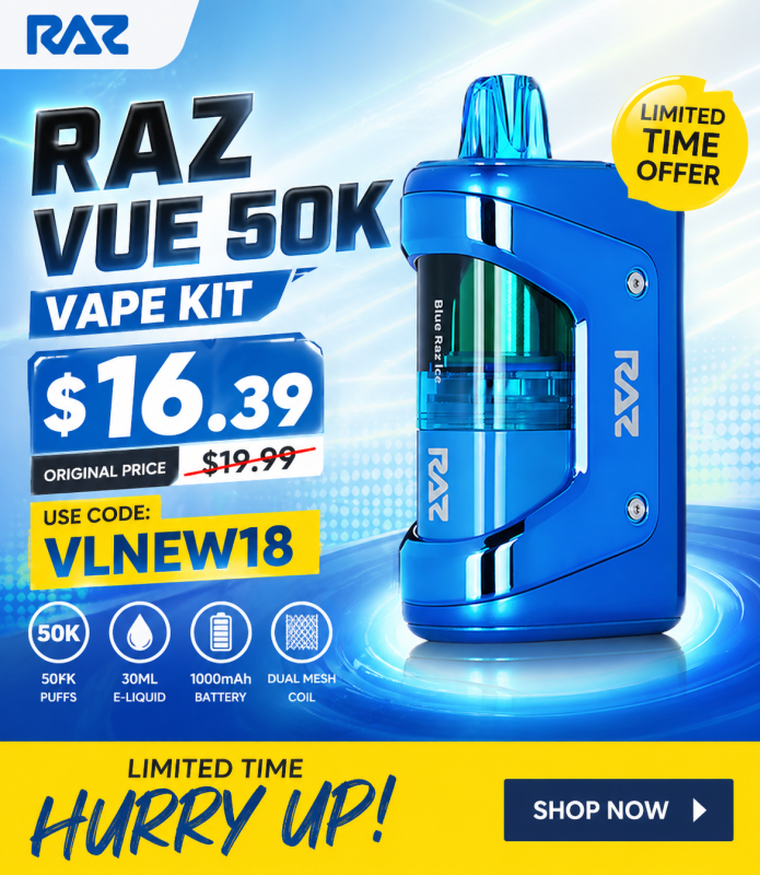 vapes with a detachable battery RAZ Vapes - 70+ Flavors, TN9000, LTX25K main image 0