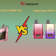 Comparison of Vaporesso ECO Nano Pro and Vaporesso Vibe Nano Pro devices in different colors.