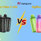 A comparison between the Geek Bar Pulse X 25K and Digiflavor BRK, showcasing two disposable vape products with different features.