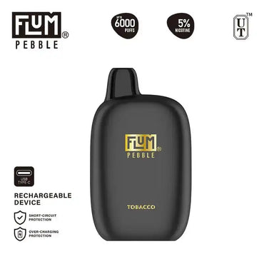 Flum Pebble 6000 Puffs Rechargeable Disposable Vape - Tobacco