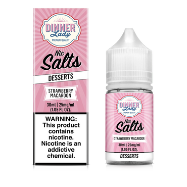 Dinner Lady Nic Salt Strawberry Macaroon 30ml (Sale)
