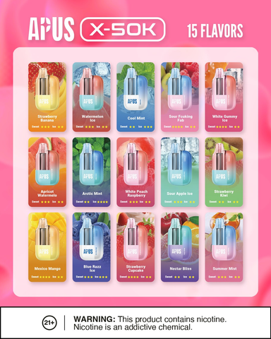 apus x 50000 disposable vape flavors