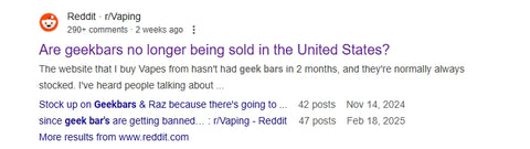 geek bar discontinue