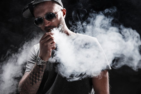 a man is vaping