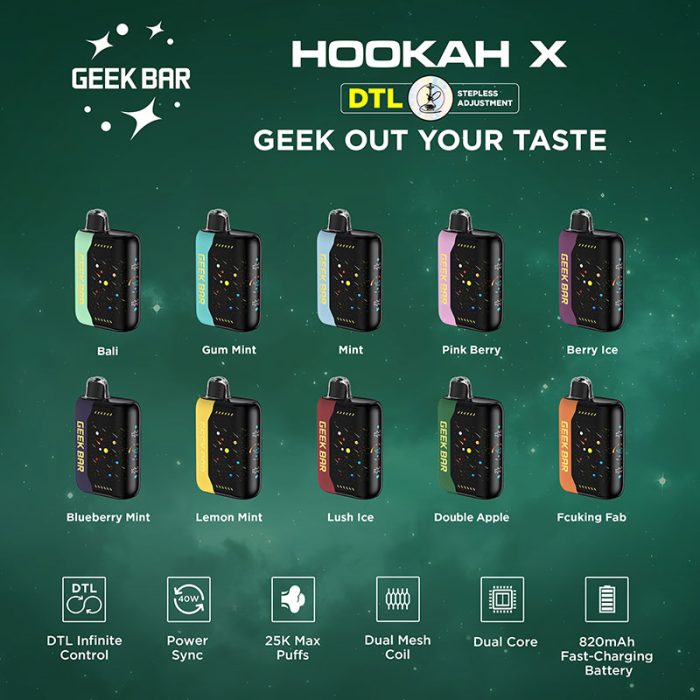 Geek Bar Hookah X 25K Disposable 18ml 50mg - Image 3