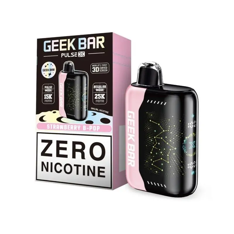 strawberry-b-pop-geek-bar-pulse-x-25k-zero-nicotine Geek Bar Pulse X 25K Zero Nicotine Disposable - Image 1