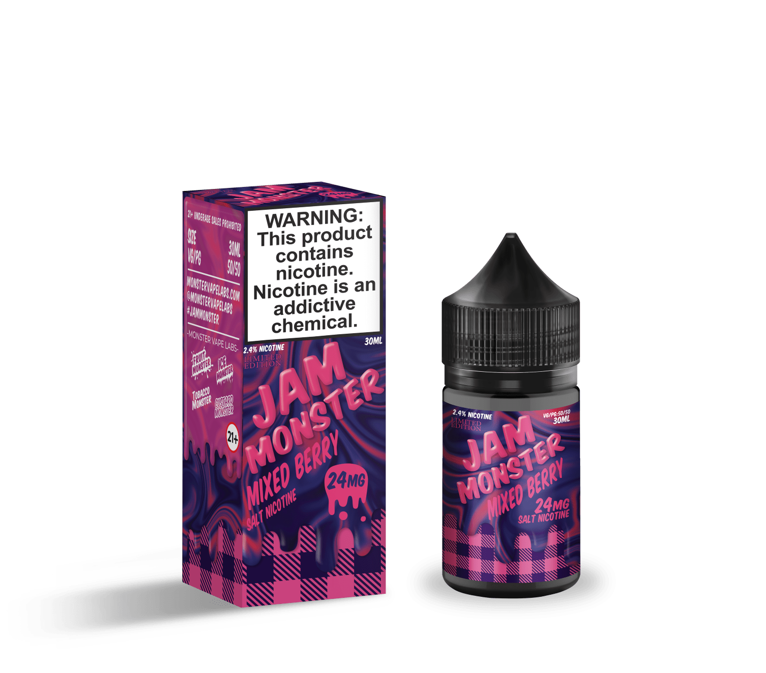 monster-vape-labs-juice-jam-monster-salts-mixed-berry-30ml-nic-salt-vape-juice-14682093584495 Jam Monster Salts Mixed Berry 30ml Nic Salt Vape Juice - Image 1